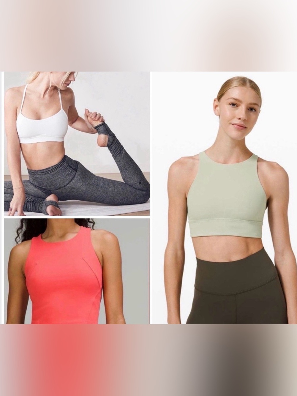 Lululemon bundle leggings, Invigorate tank top, Energy long line sports bra.  8